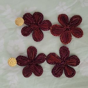 Flor purple earrings handmade